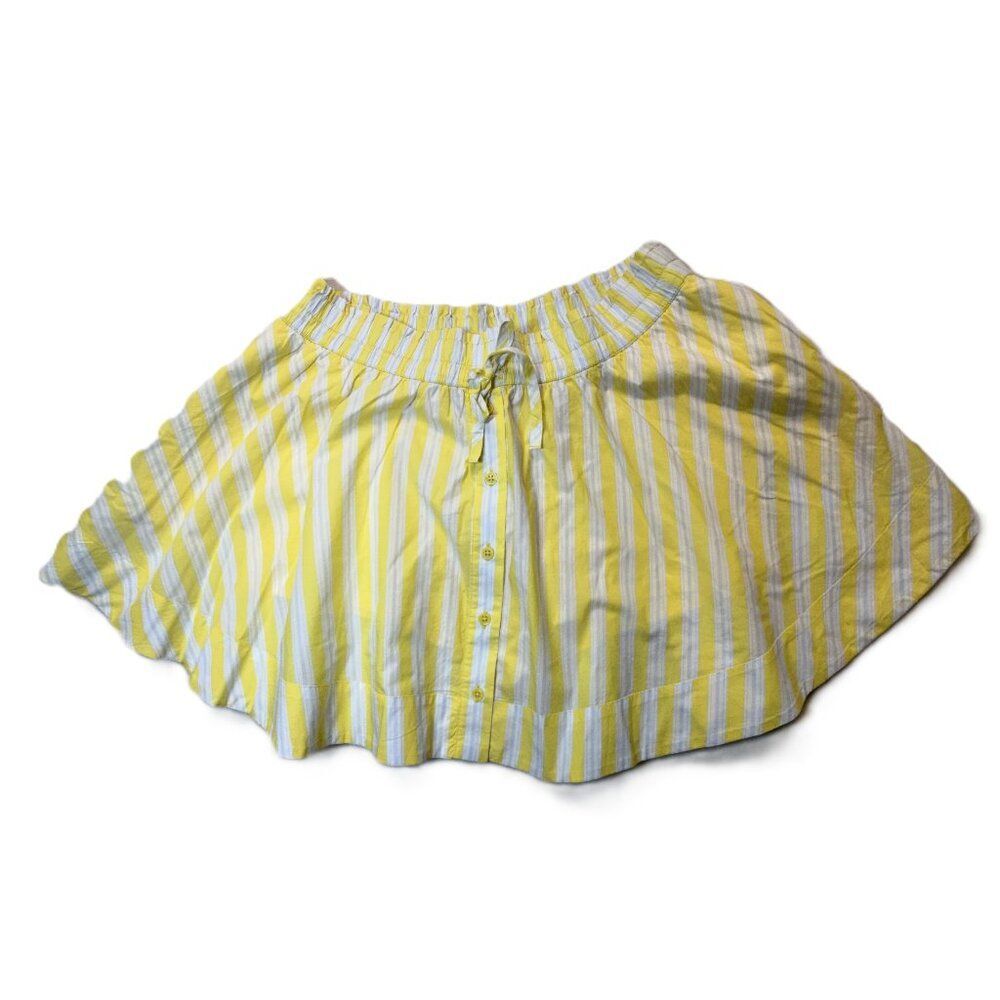 Aerie Always & Forever Yellow Stripe Skort Skirt Shorts | Size L
